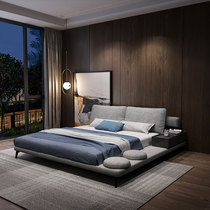 Nordic leave-in technology fabric bed Modern simple light luxury style Italian minimalist small apartment Tatami master bedroom wedding bed