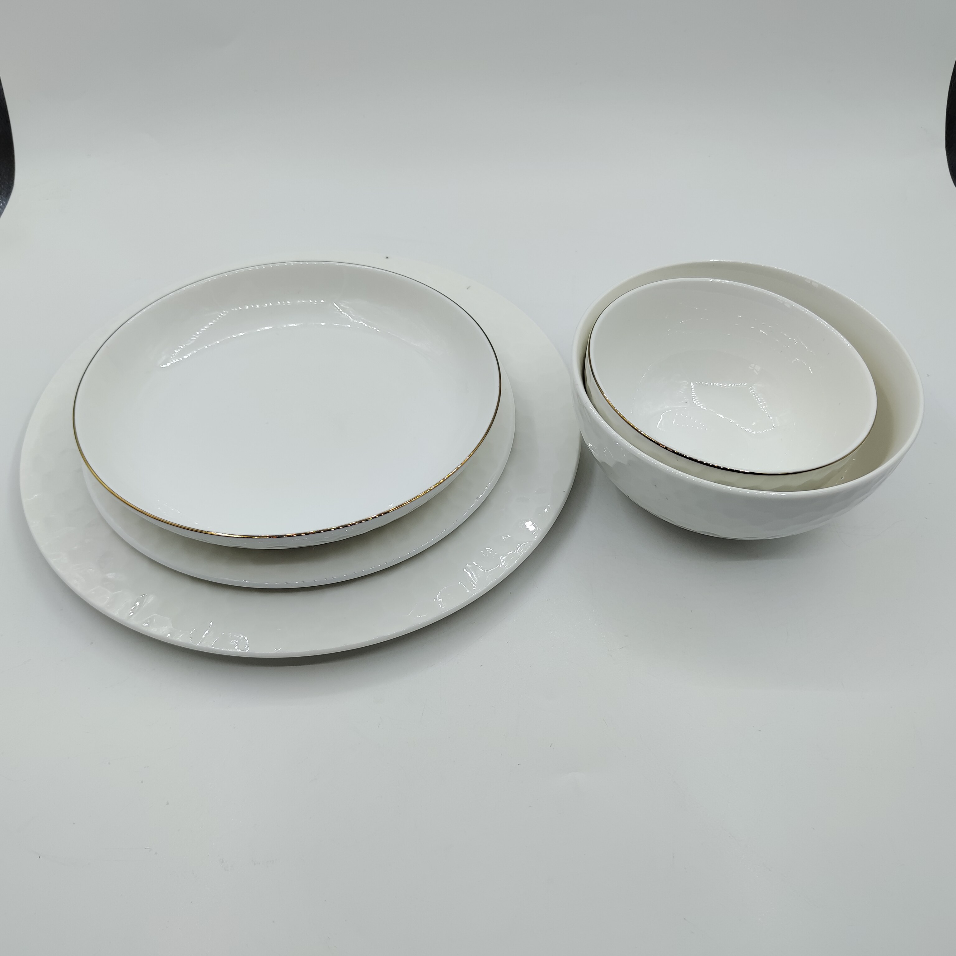 Foreign Trade Only exported to Europe and the United States simple ceramic tableware water cubic picture pure flat plate rice bowl with faint flaw