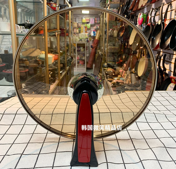 Wok glass lid 28cm 30cm Brown anti-overflow lid Wok anti-overflow lid Vertical tempered glass lid