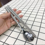 Импортная посуда из нержавеющей стали, подарочная коробка, ложка, палочки для еды, набор, комплект, в корейском стиле, 4 цветов, 2 шт