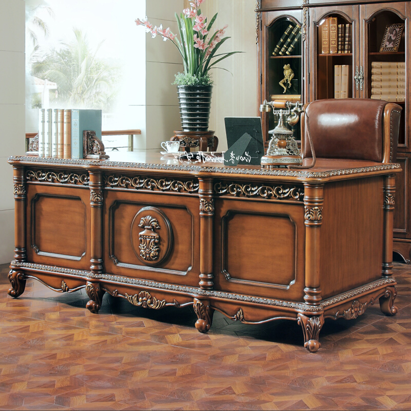 American Solid Wood Boss Desk Household Luxury Complete Desk Desk Desk Furniture