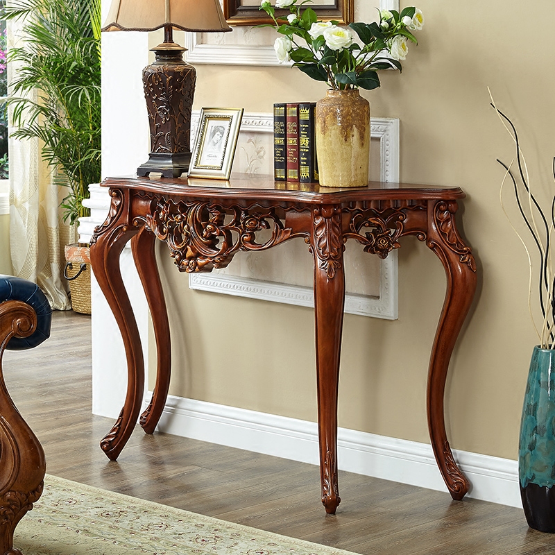 Xisheng furniture American-style solid wood porch table European style porch table Semi-circle wall table sofa back several cases