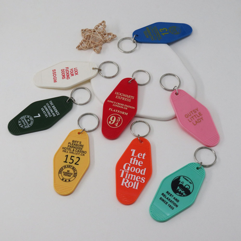 Motel Keychain Acrylic Plastic Letter Key Chain Pendant Decoration