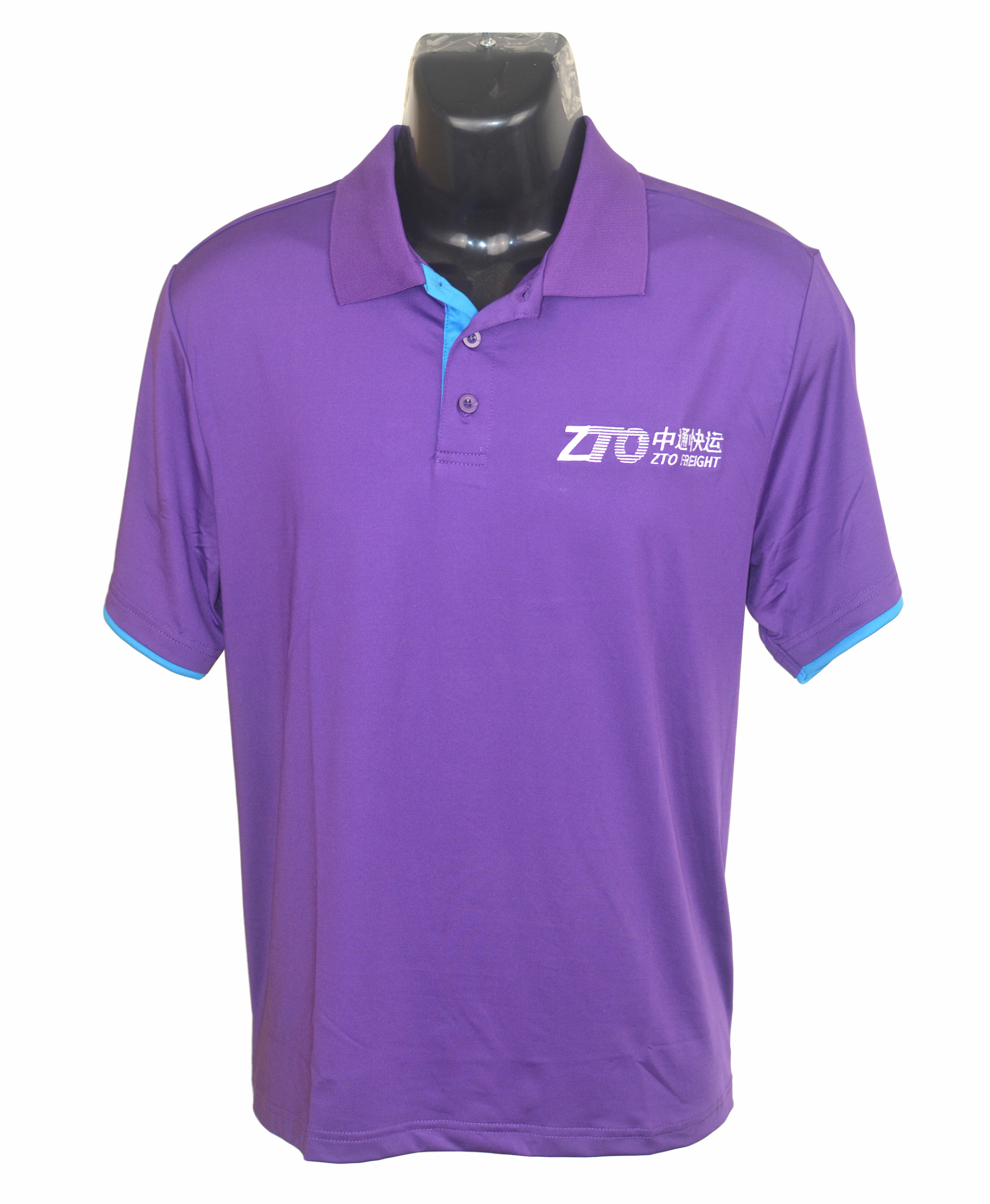 Pass fast shipping ZTO56 short sleeve breathable summer workwear POLO T-shirt half sleeve workwear purple blue edge