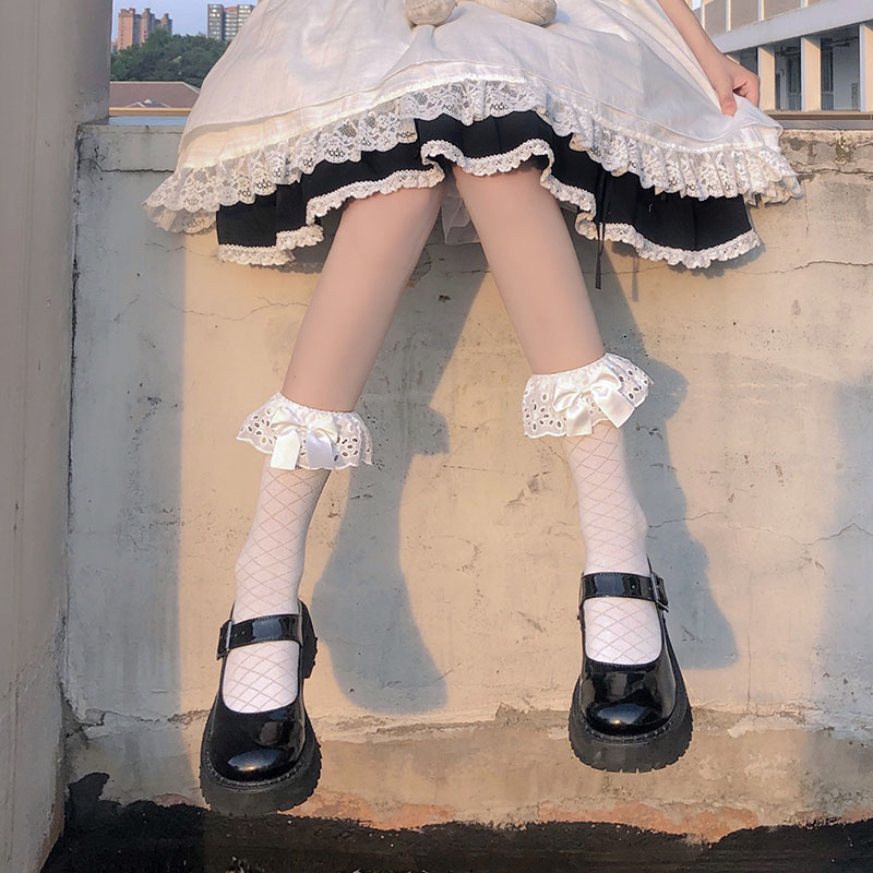 Flowers Married Roleita Socks Woman Sweet Beauty Lovely Day Ensemble Princess Big Floral Side Loving Midbarrel Socks Summer Thin Half Silo Socks