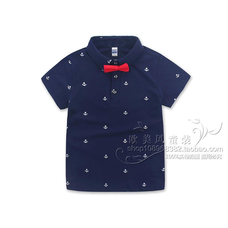 Trai hoang dã POLO áo 2018 trẻ em mới của quần áo trẻ em in cotton T-Shirt bé ngắn tay áo thun