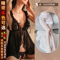 Черная ночная рубашка + белые открытые носки для ночной рубашки четыре цвета доступны