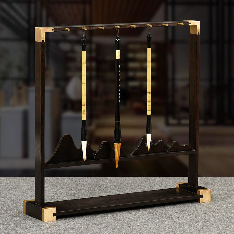 Red Wood Brush Pen Holder Pen Hanging Pen Shelf Solid Wood Quality Creative New Chinese Calligraphy Brush Holder Adult Writing Brush Hanger