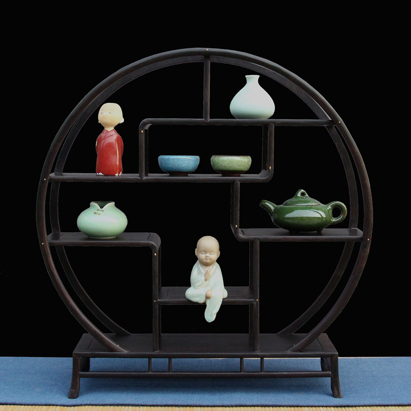 Ziguang sandalwood Xiaobo ancient shelf Zisha pot shelf Mahogany Chinese antique Duobaoge shelf Solid wood display shelf