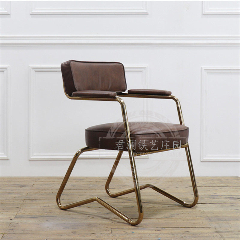 American iron armchair backchair stainless steel PU leather office chair living room sofa chair chair