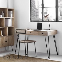 Customized Nordic minimalist computer desk study desk wrought iron desktop notebook desk American creative industrial table