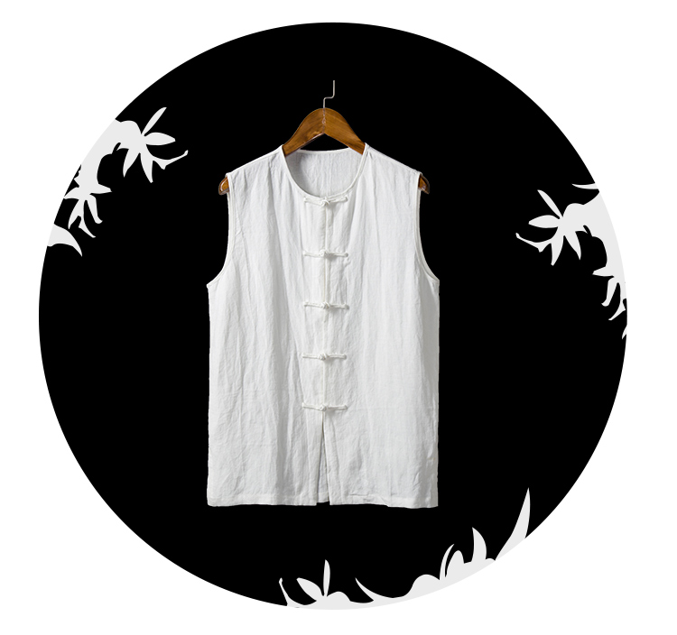 Phong cách trung quốc linen nam vest mùa hè phần mỏng không tay vest nam cotton lỏng lẻo và linen vest ổn định phong cách retro