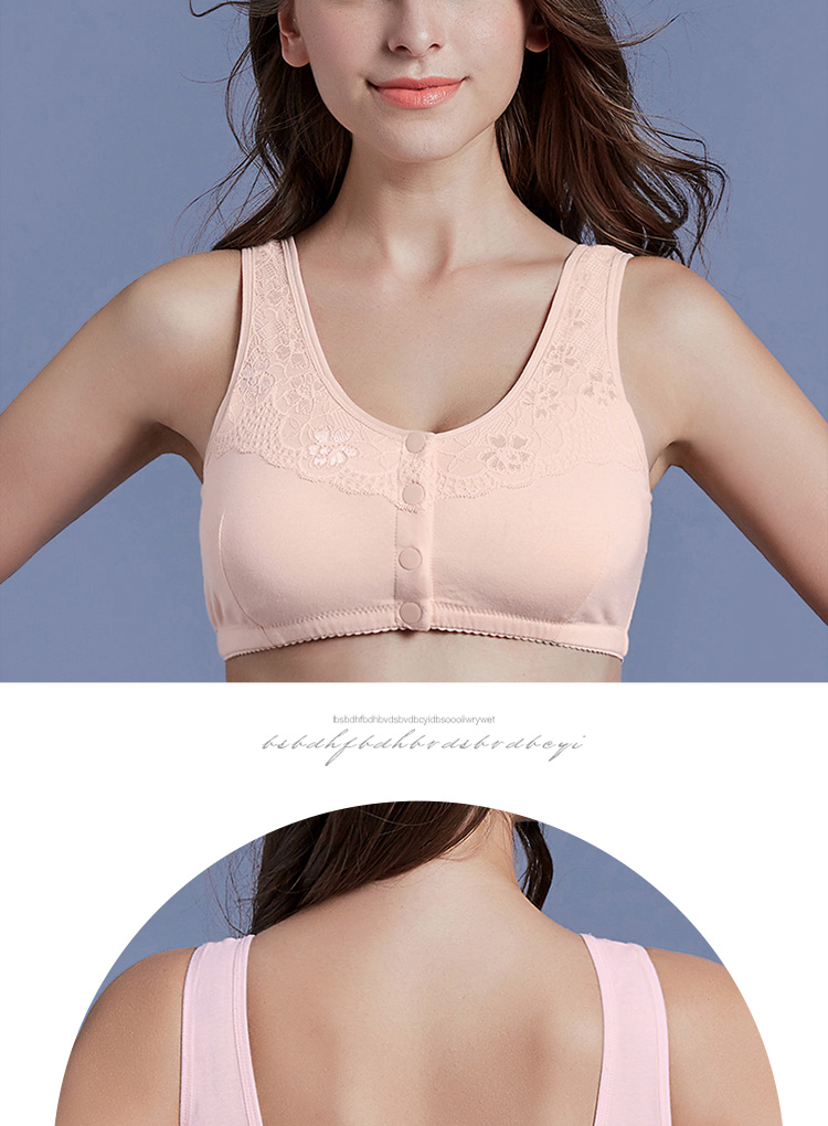 Đồ lót mẹ bằng vải cotton mỏng dành cho người trung niên kiểu áo vest không vành có kích cỡ lớn áo độn ngực