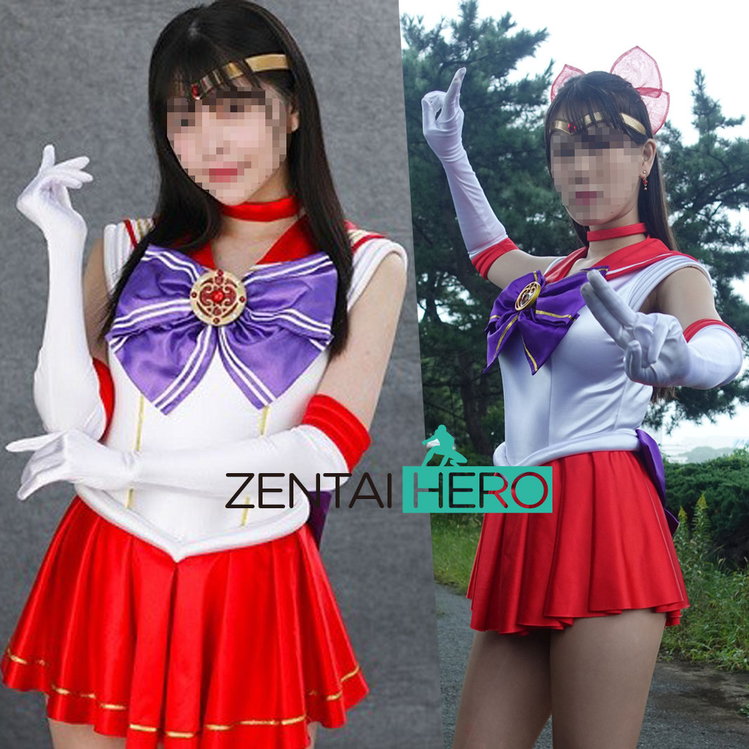 特 摄 giga 红 白 缎 面 拼 接 美 少 女 战 士 水 手 服 连 档 连 体 裙 舞 台 表 演 服.