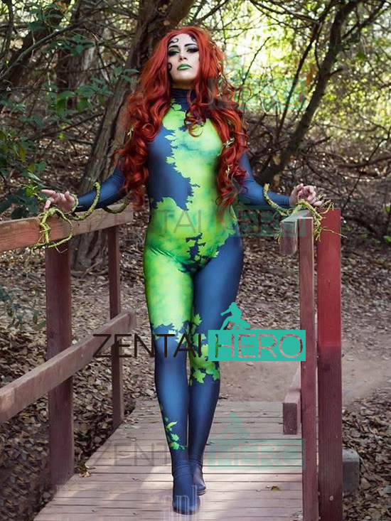 New DC comics poison rattan women's elastic Leica with tight clothing Poison Ivy Cosplay