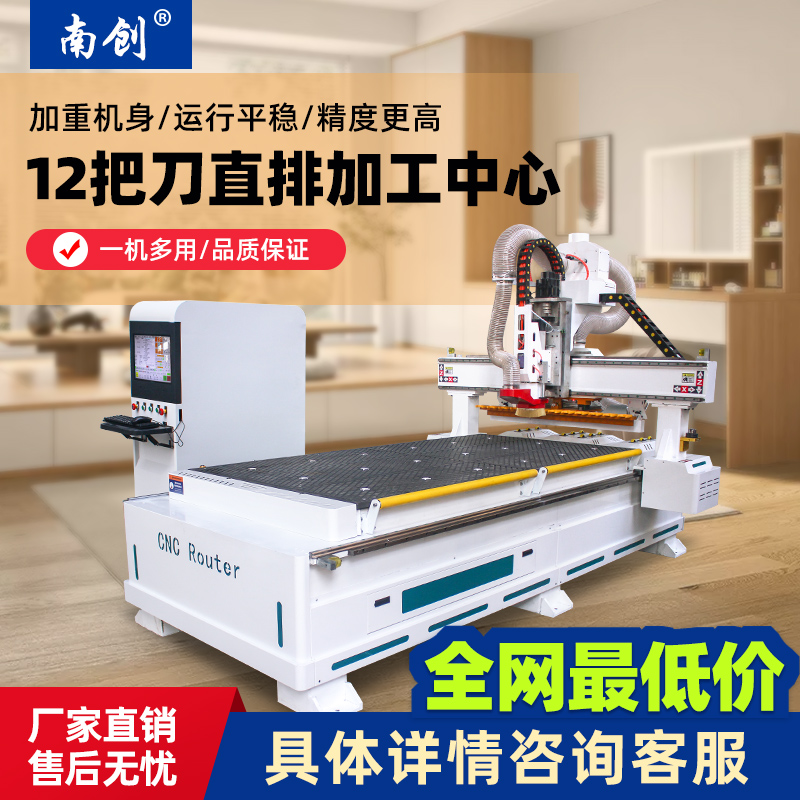 全自动1328数控木工雕刻机直排加工中心门板开料机板式家具开槽机