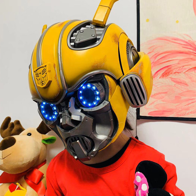 Supermodel Anime Killerbody Qian Shi Mecha Transformers Bumblebee Helmet Children's Wearable Mask Supermodel Anime Killerbody Qian Shi Mecha Transformers Bumblebee Helmet Children's Wearable Mask