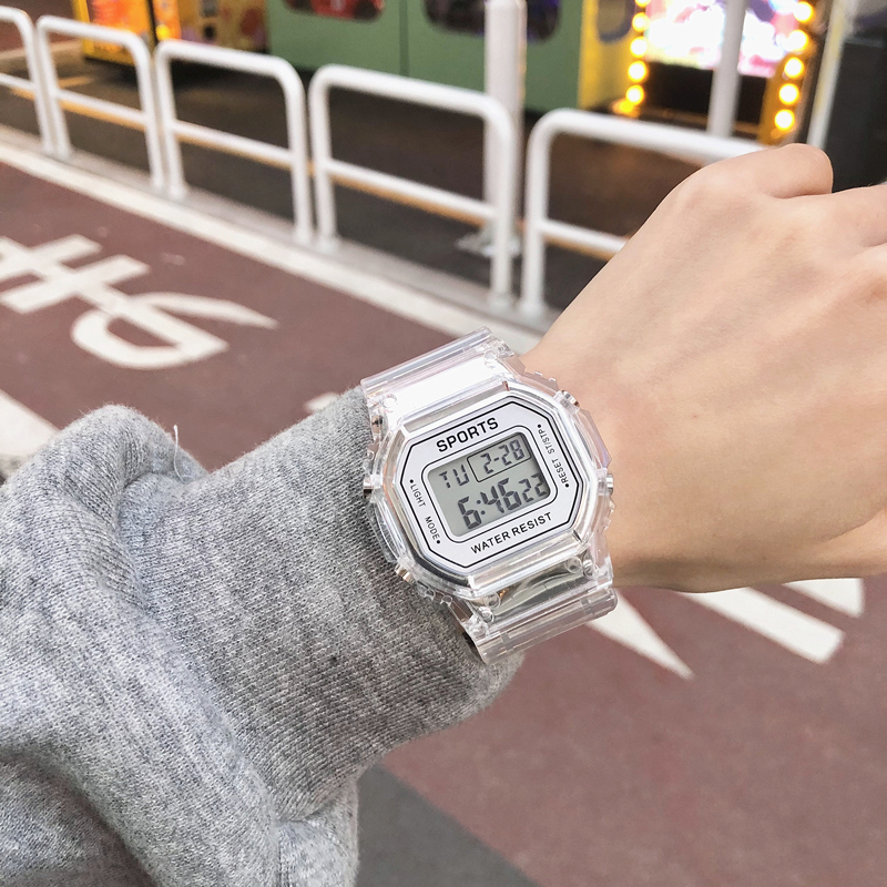 Unicorn Watch for Women ins Trendy White Middle School Student Korean Version Black Technology Glacier White Small Square Electronic Watch for Men Unicorn Watch for Women ins Trendy White Middle School Student Korean Version Black Technology Glacier White Small Square Electronic Watch for Men