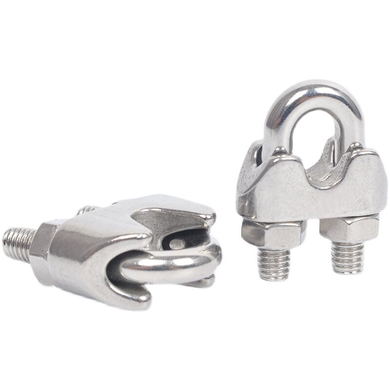 304 stainless steel wire rope clamping head national standard stainless steel clamping head rope card U type card rope clamp steel wire clamp M2-M24 tube card