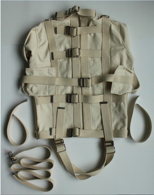 Heavy professional canvas restraint clothing restraint clothing safety clothing reinforced iron buckle padded canvas professional