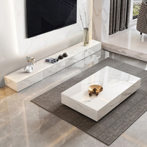 Willpower Light Lavish Rockboard TV Cabinet Tea Table Combined small family Living room briefing room Solid Wood Net Red 3 m Ground Cabinet