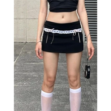 Lace up slim fit and hip wrap skirt 纯色系带修身包臀半身短裙