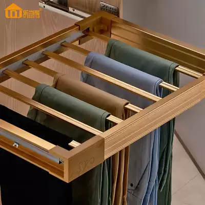 Multifunctional trouser rack telescopic wardrobe trouser rack cloakroom cabinet inside damping push-pull trousers hanger pants drawing cushioning