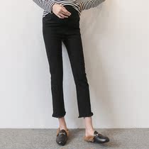 Pregnant womens pants spring and autumn 2018 new nine-point pants thin pregnant womens jeans tide mom wears spring pregnant womens leggings