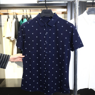 【H家】撤标撤柜！夏季男士潮流波点丝光提花商务短袖针织衬衫潮