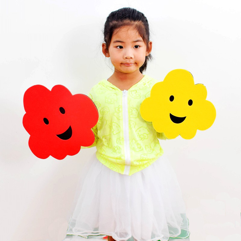 Children's Dance Props Smiling Face Cloud Games Opening Ceremony Admission with Five-pointed Star Kindergarten Performance Hand Flowers