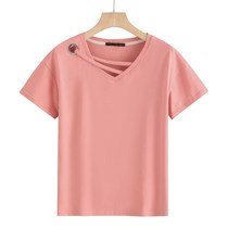 2021 Korean version of the new summer clothes solid color pure cotton t-shirt womens short-sleeved loose half-sleeved body long-sleeved large size fat mm top tide