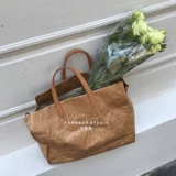 Ремешок для сумки на одно плечо, брендовая вместительная и большая сумка через плечо, ретро кожаная льняная сумка, в корейском стиле, Южная Корея