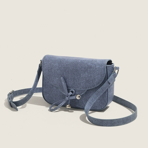 Небольшая сумка через плечо, дизайнерская джинсовая универсальная сумка на одно плечо с бантиком, ремешок для сумки