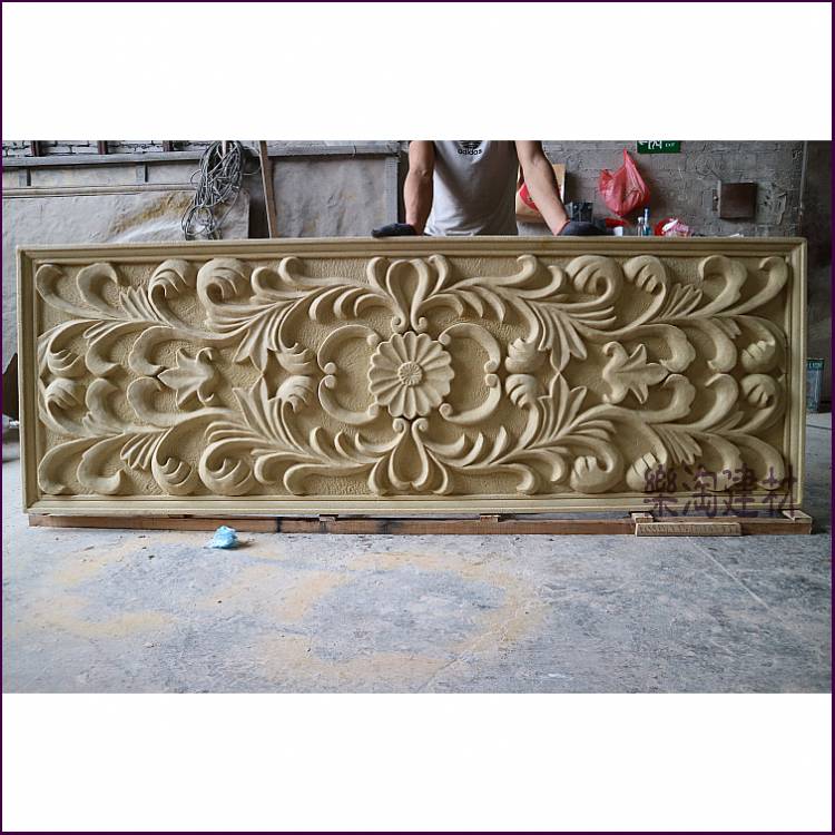 Le Naughty Fiberglass Sandstone Sculpture Round Carved Sandstone Embossed Tea Building Bar Clubhouse Decorated With Symmetrical Pattern Reliefs