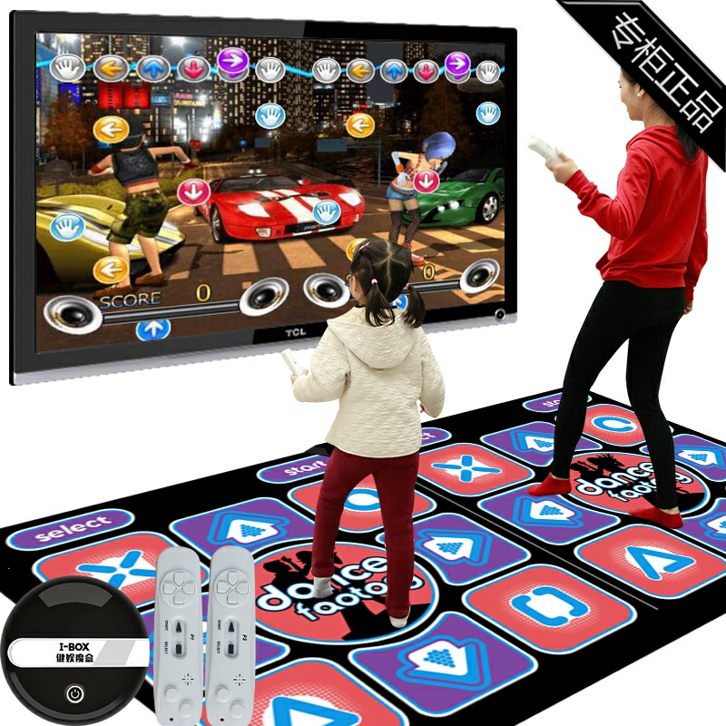 Quầy hàng hiệu không dây matxa mat xa giao diện TV home somatosensory múa tay múa chân máy chạy bộ đôi - Dance pad