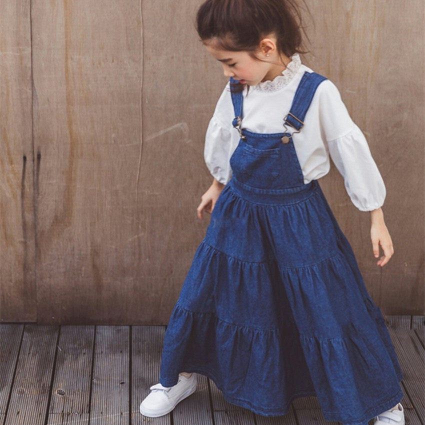 2021 spring and autumn new children's clothing baby bag skirt two-piece set Korean board big skirt parent-child suit