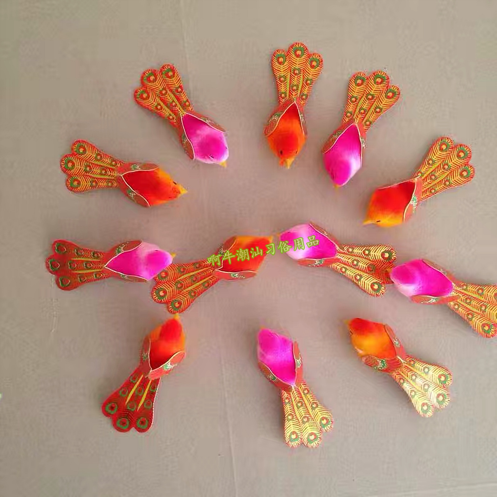 Mid-Autumn Festival Moon Appreciation Handmade Folding Tower Flower Basket Decoration Foam Peacock Bird Xiao Qiaoling Long Man 88