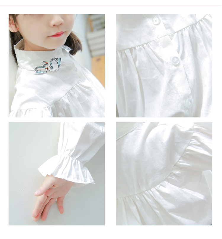 Áo sơ mi nữ trẻ em 2019 mới thủy triều cho bé gái 3 tuổi áo dài tay mỏng trẻ em dài tay cotton nước ngoài - Áo sơ mi sơ mi trắng cho bé trai