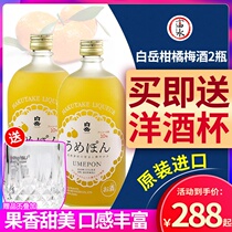 Japanese plum wine Baiyue citrus plum wine liqueur original imported Japanese wine 720ml * 2 ladies plum wine