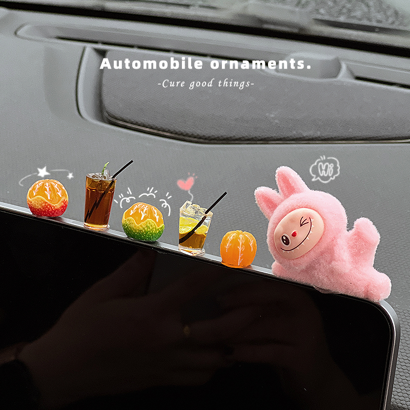 Labu Car Interior Decoration Items, Dashboard Screen Decoration, Cute Female Labu Doll Car Accessories