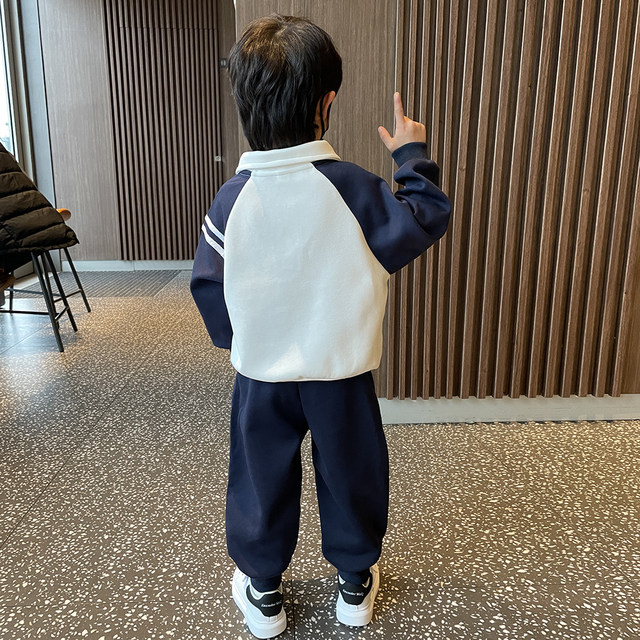 ເດັກຊາຍ sweatshirt suit spring 2024 new handsome and stylish baby Korean style ເດັກນ້ອຍພາກຮຽນ spring ແລະດູໃບໄມ້ລົ່ນກິລາເຄື່ອງນຸ່ງຫົ່ມຄົນອັບເດດ: