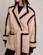 Qinglan 프랑스어 M 홈 23 가을, 겨울 새로운 여성 프랑스 기질 레이스 업 허리 회색 모직 재킷 OU01103