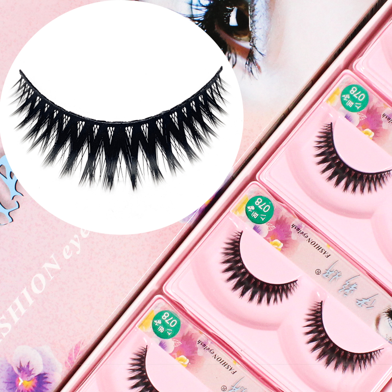 Fake eyelash female natural dense simulation volume teething eyelash softness and comfort European and American dense stage makeup performance 078