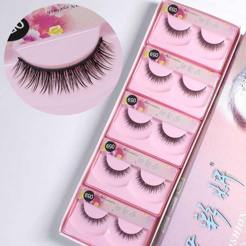 Net Red Nature Realistic Volume Teething Eyelash Women's Naked Makeup Daily Light Makeup Eyelash Eyelash Soft Cotton Thread 59
