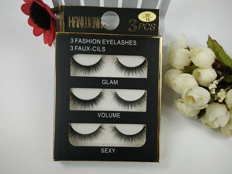 3D thuần thủ công lông mi giả 18 lớp đa chiều mô phỏng trang điểm nude tự nhiên dài dày 3 cặp vận chuyển 2 để gửi keo mi giả 3d
