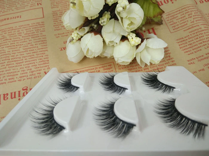 3D thuần thủ công lông mi giả 18 lớp đa chiều mô phỏng trang điểm nude tự nhiên dài dày 3 cặp vận chuyển 2 để gửi keo mi giả 3d