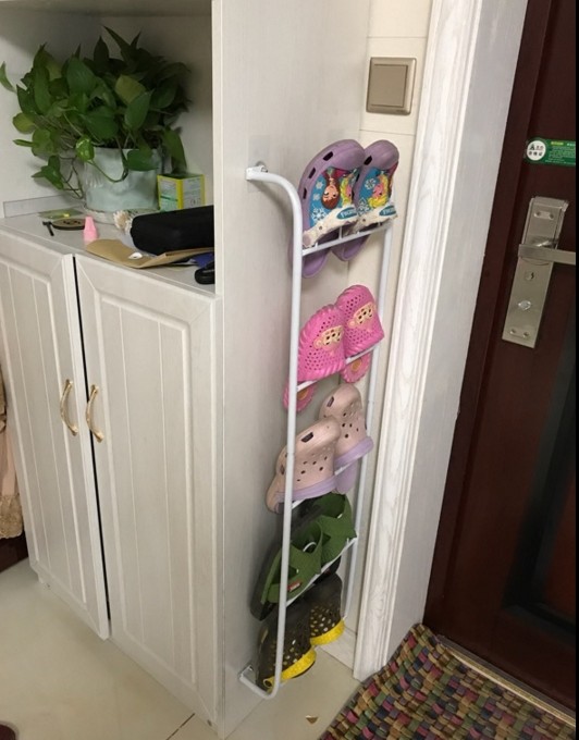 Wall Wall-mounted Door Rear Iron Art Shoe Rack Living-room Bathroom Makeup Room Bathroom balcony Leachate Slippers Rack