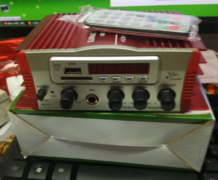 12v bluetooth power amplifier home miniature amplifier car U disk card four-way output karaoke car audio
