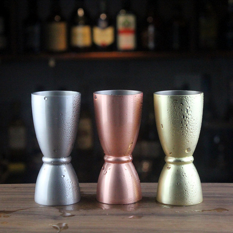 Japan-style YUKIWA gold Silver Color Wine Measuring cup Ounces Cup Wine Distributor Double-Head Volume Cup 30 * 45ml