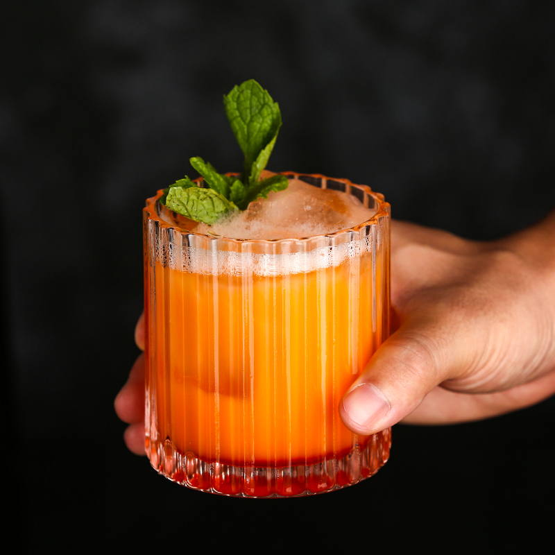 Japan-style Striped Whisky Cup Bar Special Classical Cup Cocktail Glass Foreign Wine Mug Cup Retro Spirits